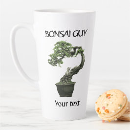 Caneca De Café Latte Citação engraçada do cara do bonsai para amantes d