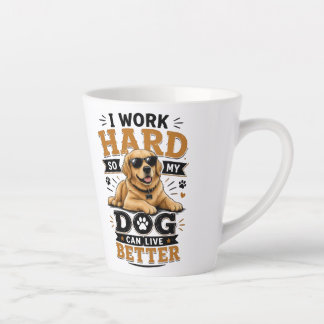 Caneca De Café Latte Citação Engraçada Eu Trabalho Duro Para Que Meu Ca