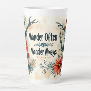 Caneca De Café Latte Citação Inspirativa: Ande Muitas Vezes, Maravilha