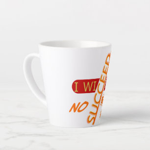 Caneca De Café Latte Citação Motivacional Vou Ter Sucesso Não Importa