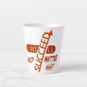 Caneca De Café Latte Citação Motivacional Vou Ter Sucesso Não Importe O