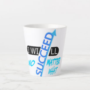 Caneca De Café Latte Citação Motivacional Vou Ter Sucesso Não Importe O