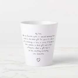 Caneca De Café Latte Citação Personalizada Escrita à Mão Café Chá