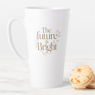 Caneca De Café Latte Citação Personalizada O Futuro É Brilhante