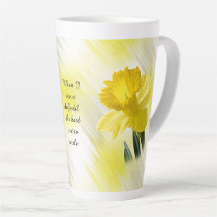 Caneca De Café Latte Citação:  "Quando vejo um daffodil..."  Foto Flora