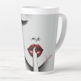 Caneca De Café Latte Citação Sassy Personalizada Lábios Vermelhos Belez