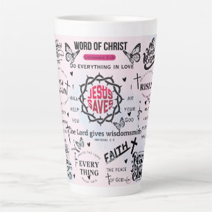 Caneca De Café Latte Citações Cristãs Inspiradoras