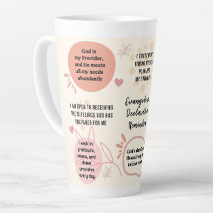 Caneca De Café Latte Citações Personalizadas de Afirmações Diárias Cris