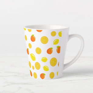 Caneca De Café Latte Citrus alegres: Limões e Laranjas