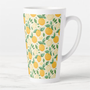 Caneca De Café Latte Citrus limon yellow tropical fruta