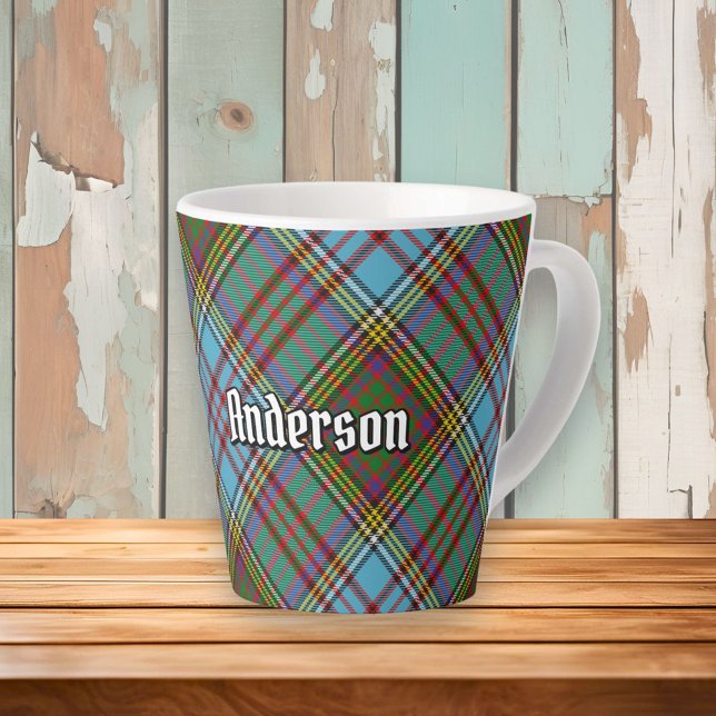 Caneca De Café Latte Clan Anderson Tartan Latte Mug (Criador carregado)