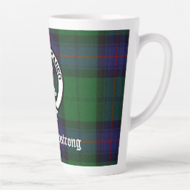 Caneca De Café Latte Clan Armstrong Tartan & Crest Crachá