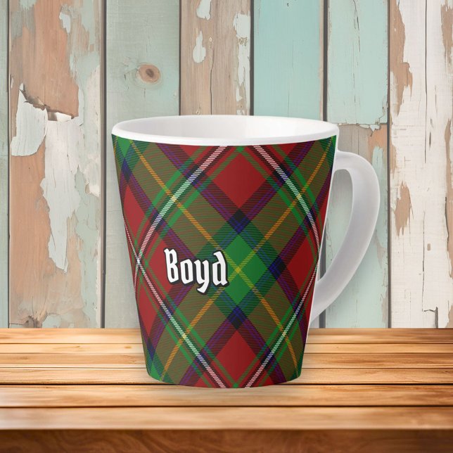 Caneca De Café Latte Clan Boyd Tartan (Criador carregado)