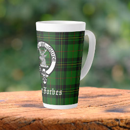 Caneca De Café Latte Clan Forbes Tartan e Crachá Crest