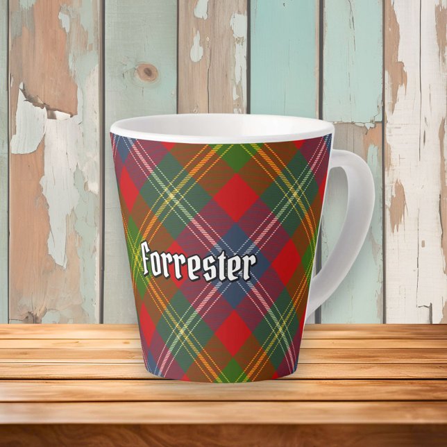 Caneca De Café Latte Clan Forrester Tartan (Criador carregado)