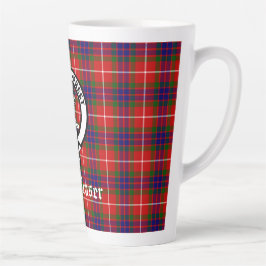 Caneca De Café Latte Clan Fraser Crest Crachá e Tartan
