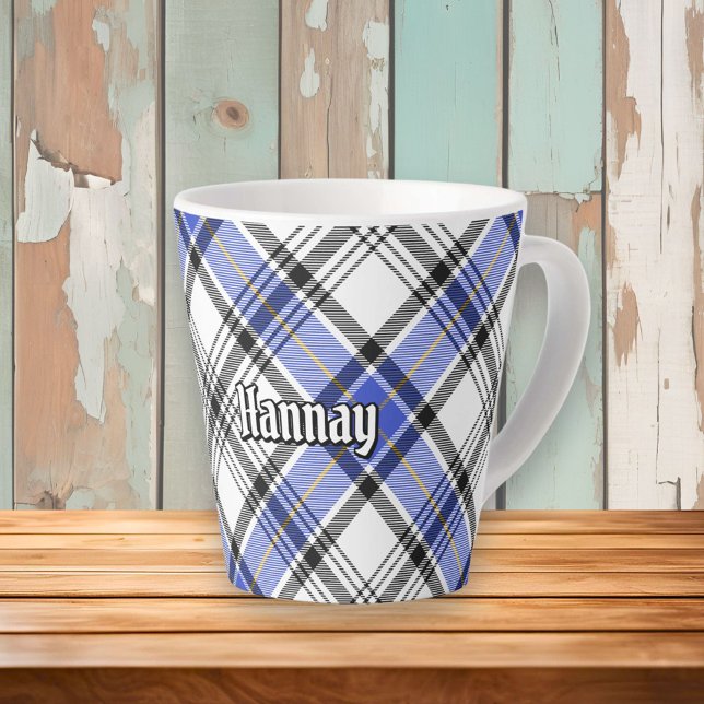 Caneca De Café Latte Clan Hannay Tartan (Criador carregado)