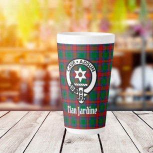 Caneca De Café Latte Clan Jardine Crest Badge And Tartan