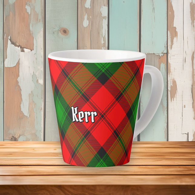 Caneca De Café Latte Clan Kerr Tartan (Criador carregado)