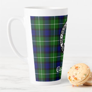 Caneca De Café Latte Clan Lamont Crest Crachá e Tartan
