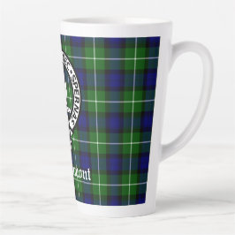 Caneca De Café Latte Clan Lamont Crest Crachá e Tartan