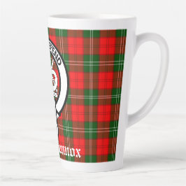Caneca De Café Latte Clan Lennox Crest Crachá & Tartan