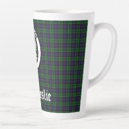 Caneca De Café Latte Clan Leslie Crest Crachá e Tartan