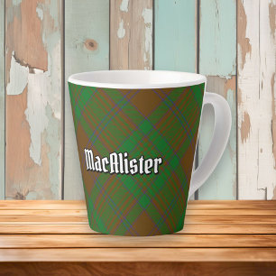 Caneca De Café Latte Clan MacAlister de Glenbarr caçando Tartan