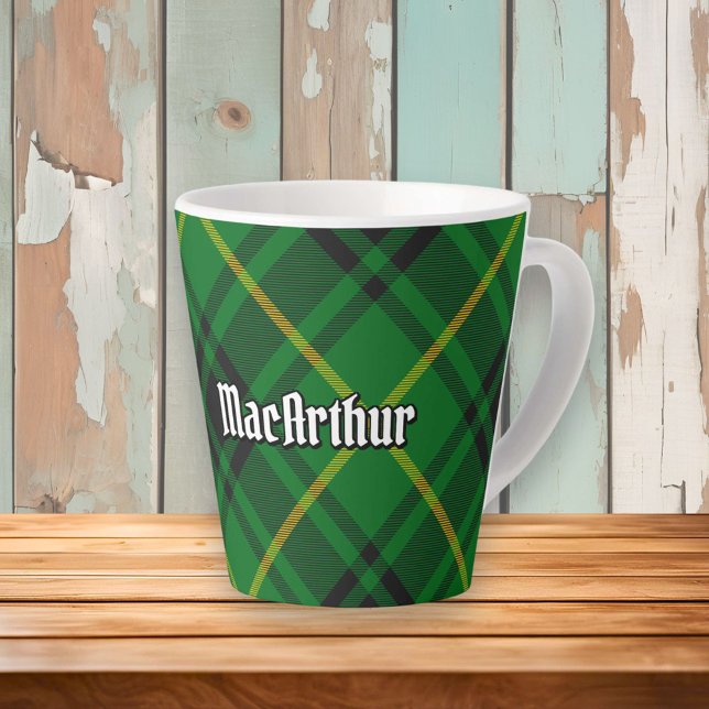 Caneca De Café Latte Clan MacArthur Tartan (Criador carregado)