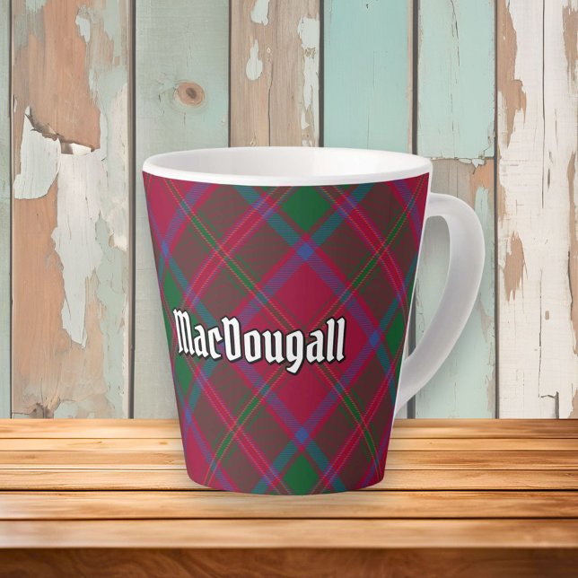 Caneca De Café Latte Clan MacDougall Tartan (Criador carregado)