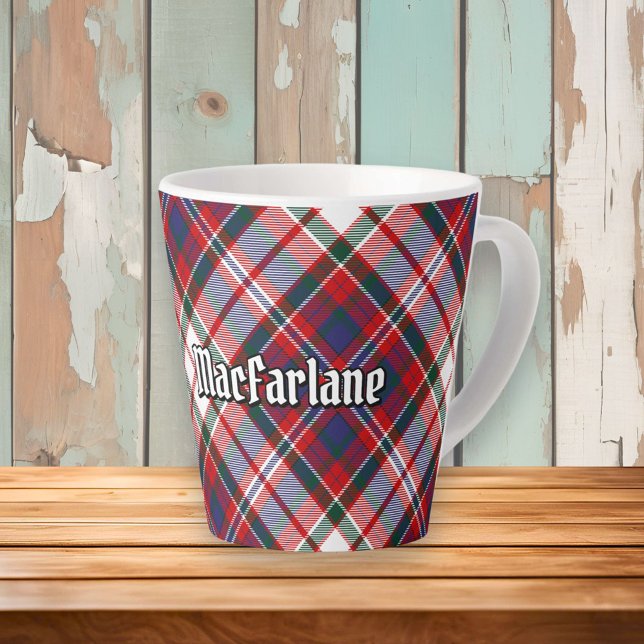 Caneca De Café Latte Clan MacFarlane Dress Tartan (Criador carregado)
