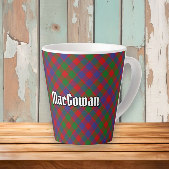 Caneca De Café Latte Clan MacGowan Tartan (Criador carregado)