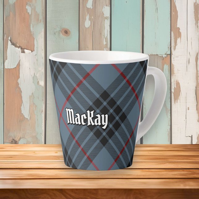 Caneca De Café Latte Clan MacKay Blue Tartan (Criador carregado)