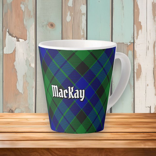 Caneca De Café Latte Clan MacKay Tartan (Criador carregado)