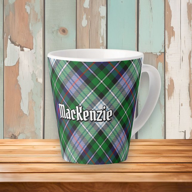 Caneca De Café Latte Clan MacKenzie Dress Tartan Latte Mug (Criador carregado)