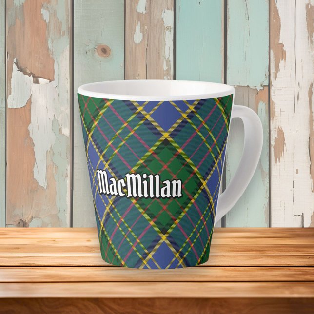 Caneca De Café Latte Clan MacMillan caçando Tartan (Criador carregado)