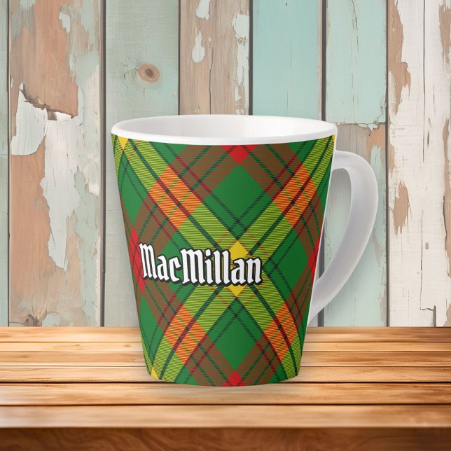 Caneca De Café Latte Clan MacMillan Tartan (Criador carregado)