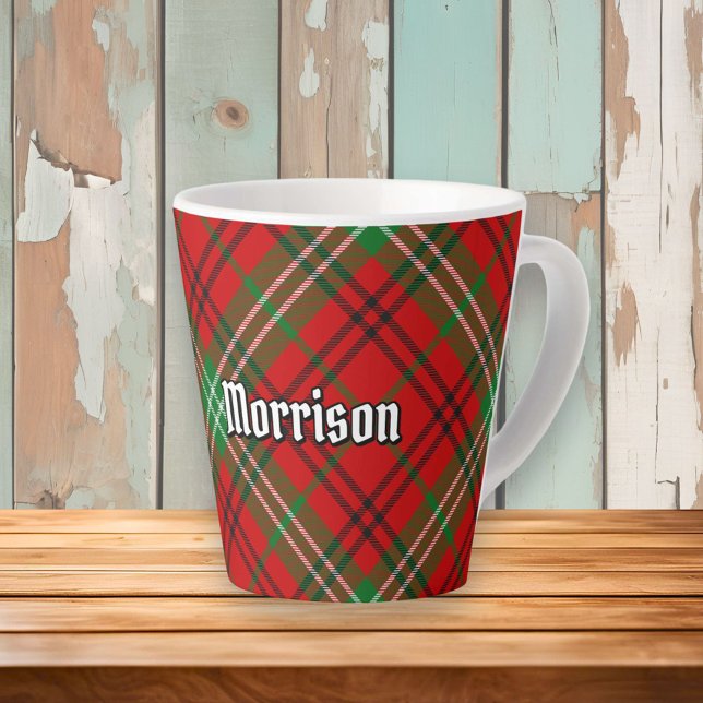 Caneca De Café Latte Clan Morrison Red Tartan Latte Mug (Criador carregado)