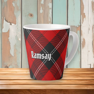 Caneca De Café Latte Clan Ramsay Red Tartan