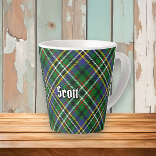 Caneca De Café Latte Clan Scott Green Tartan Latte Mug