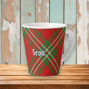 Caneca De Café Latte Clan Scott Red Tartan Latte Mug
