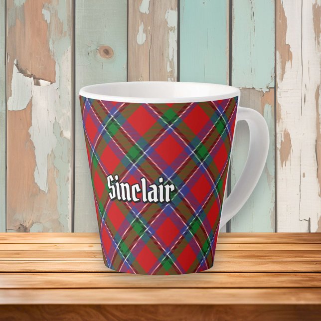 Caneca De Café Latte Clan Sinclair Tartan (Criador carregado)
