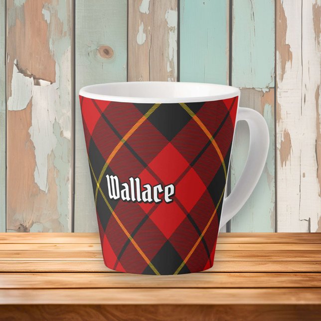 Caneca De Café Latte Clan Wallace Tartan Latte Mug (Criador carregado)