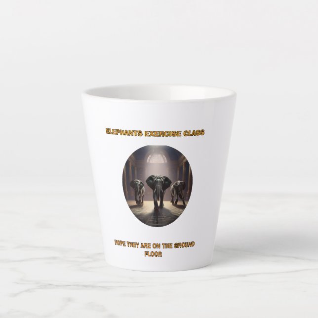 Caneca De Café Latte Classe de dança de elefantes (Frente)
