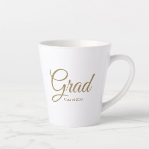 Caneca De Café Latte classe de Formando do texto de script personalizad