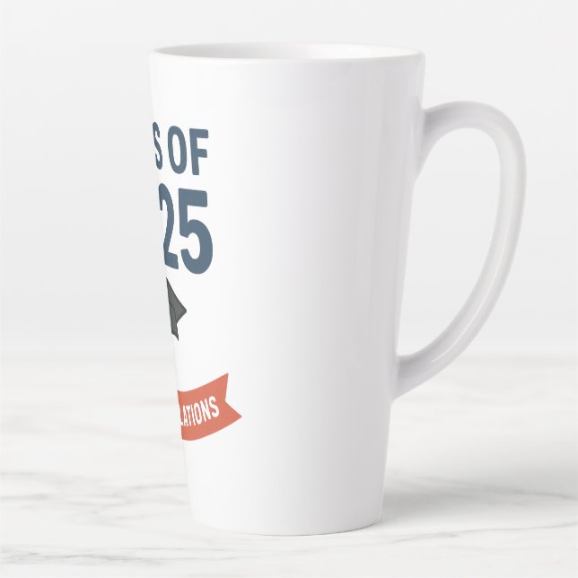 Caneca De Café Latte Classe de oferta de Parabéns para graduação de 202 (Direita)