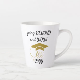 Caneca De Café Latte Classe de Parabéns Formando-Inspiracional-Dourado
