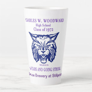 Caneca De Café Latte Classe Woodward de 1972 50th Reunion Latte Mug