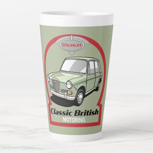 Caneca De Café Latte Classic British Wolseley 1300 Car (Frente)