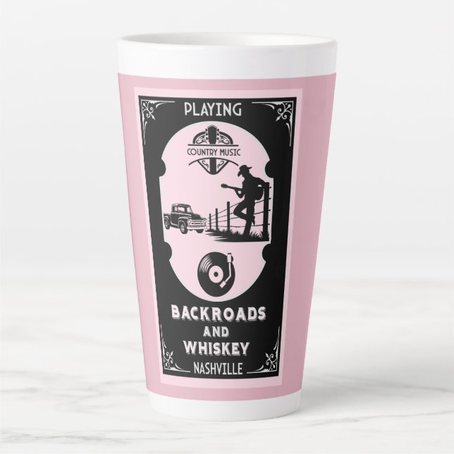 Caneca De Café Latte Classic Romantic Country Music (Frente)